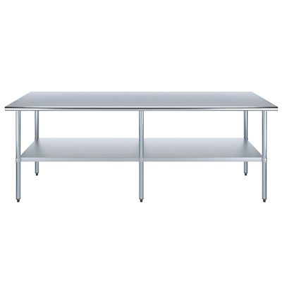 Image showing  30 in. x 96 in. Stainless Steel Table With Shelf