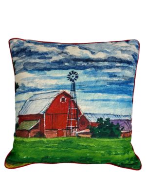 Red Shed Barn Pillow - 19.5 x 19.5