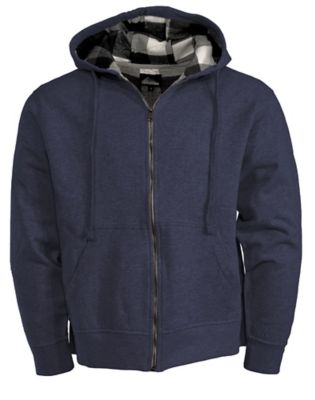 Itasca Men's Flannel Lined Fleece Zip Up Hoodie