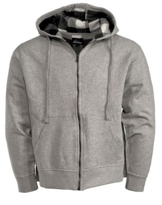 Mens flannel best sale zip hoodie