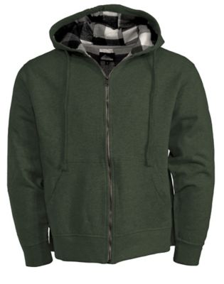 Itasca Men's Flannel Lined Fleece Zip Up Hoodie, 2546802