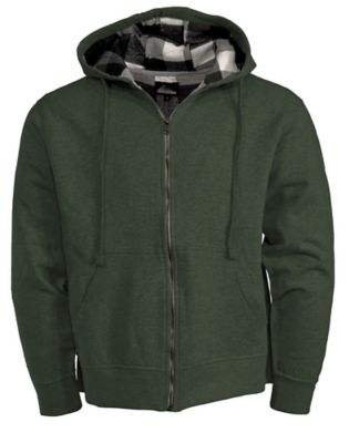 Itasca Men's Flannel Lined Fleece Zip Up Hoodie, 2546802 Very warm