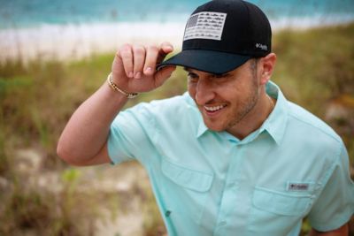 Image showing  Unisex Adult PFG Fish Flag Mesh Snapback Ball Cap