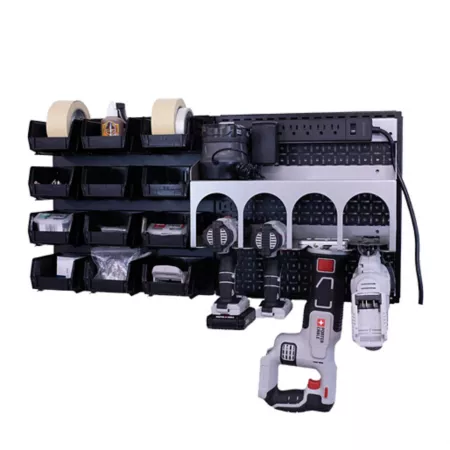 OmniWall Power Station CGS-KIT-PST-BLK-SLV Pegboards