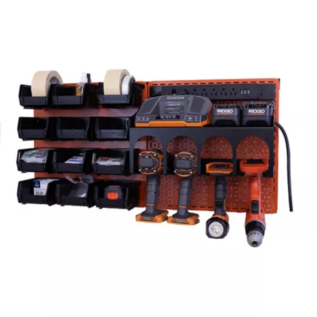 OmniWall Power Station CGS-KIT-PST-ORG-BLK Pegboards