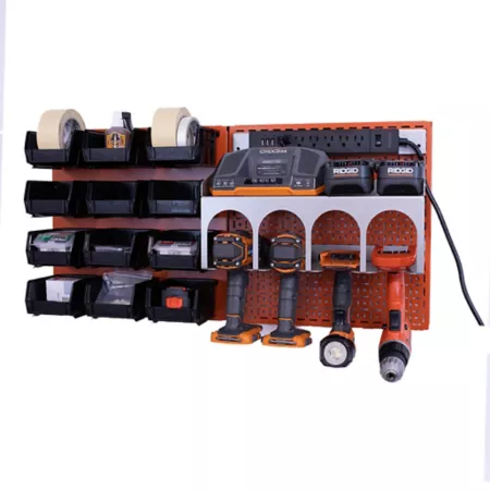 OmniWall Power Station CGS-KIT-PST-ORG-SLV Pegboards