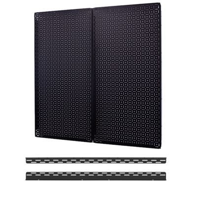 OmniWall 2 Panel Metal Pegboard Kit, CGS-KIT-2PK-AMZ-BLK