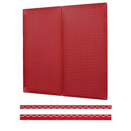 OmniWall 2 Panel Metal Pegboard Kit, CGS-KIT-2PK-AMZ-RED