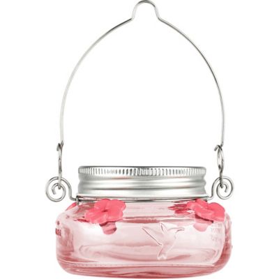 Wild Wings Mason Jar Hb Glass Feeder Pink, TSC-WWMJF4-P