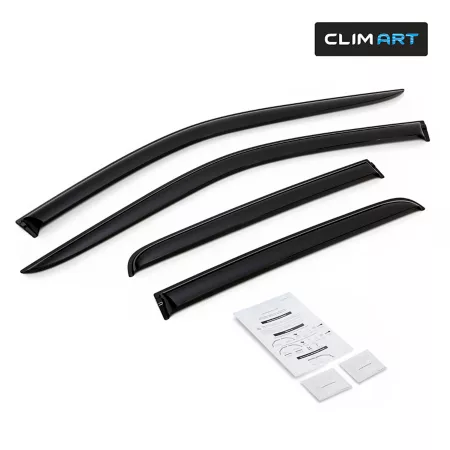 CLIM ART Extra Durable Taped Window Deflectors for Chevy Silverado 19-23 Double Cab Window Deflectors