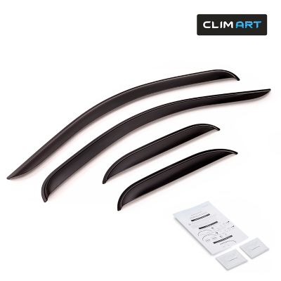 CLIM ART Tape-On Window Deflectors Extra Durable for Chevy Silverado 07-13 Extended Cab