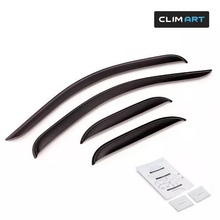 CLIM ART Extra Durable Taped Window Deflectors for Chevy Silverado 07-13 Extended Cab Window Deflectors