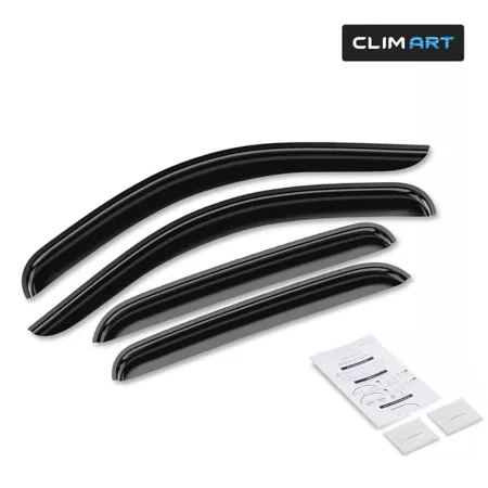 CLIM ART Extra Durable Taped Window Deflectors for Chevy Silverado 07-13 Crew Cab Window Deflectors