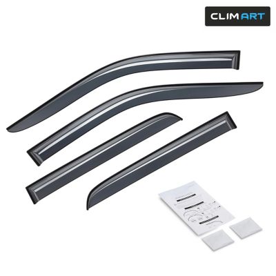 CLIM ART Tape-On Window Deflectors Extra Durable for Dodge RAM 09-18 Crew Cab
