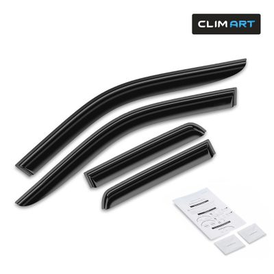 CLIM ART Tape-On Window Deflectors Extra Durable for Dodge RAM 09-18 Quad Cab