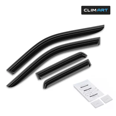 CLIM ART Extra Durable Taped Window Deflectors for Dodge RAM 09-18 Quad Cab Window Deflectors