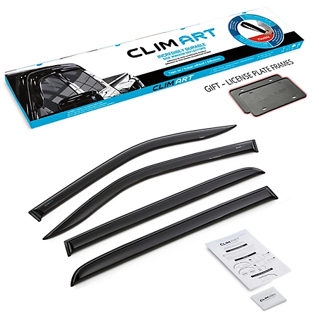 CLIM ART Tape-On Window Deflectors Extra Durable for Dodge RAM 19-23 Crew Cab