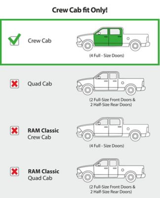 Image showing  Tape-On Window Deflectors Extra Durable for Dodge RAM 19-23 Crew Cab