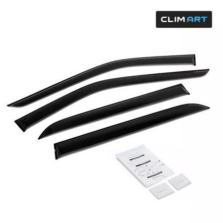 CLIM ART Extra Durable Adhesive Window Deflectors for Ford Explorer 11-19 Window Deflectors