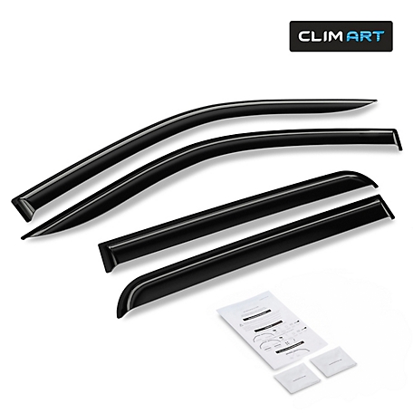 CLIM ART Tape-On Window Deflectors Extra Durable for Ford F150 09-14 SuperCrew