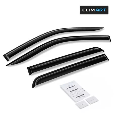 CLIM ART Extra Durable Taped Window Deflectors for Ford F150 09-14 SuperCrew Window Deflectors