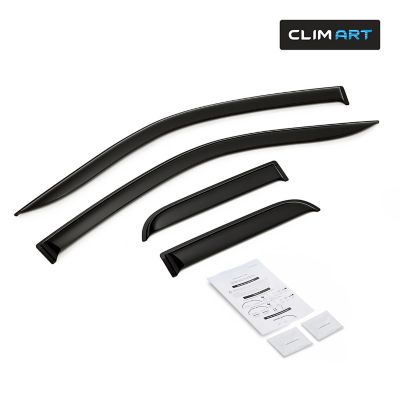 CLIM ART Tape-On Window Deflectors Extra Durable for Ford F150 04-14 SuperCab