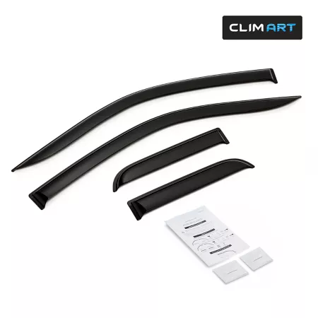 CLIM ART Extra Durable Taped Window Deflectors for Ford F150 04-14 SuperCab Window Deflectors