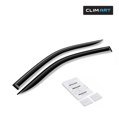 CLIM ART Tape-On Window Deflectors Extra Durable for Ford F150 09-14 Regular Cab