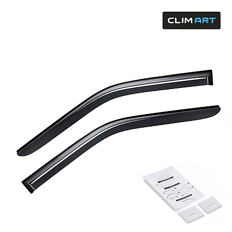 CLIM ART Tape-On Window Deflectors Extra Durable for Ford F150 15-23 Regular Cab