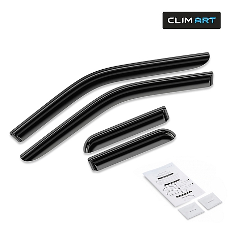 CLIM ART Tape-On Window Deflectors Extra Durable for Ford F150 15-23 SuperCab