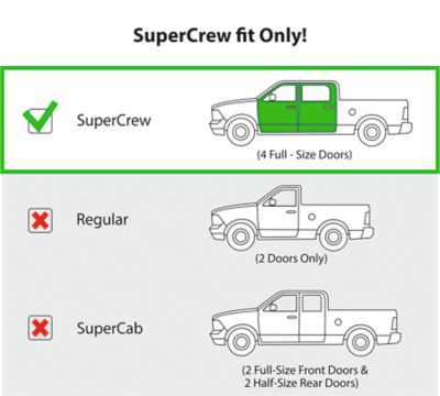 Image showing  Tape-On Window Deflectors Extra Durable for Ford F150 15-23 SuperCrew