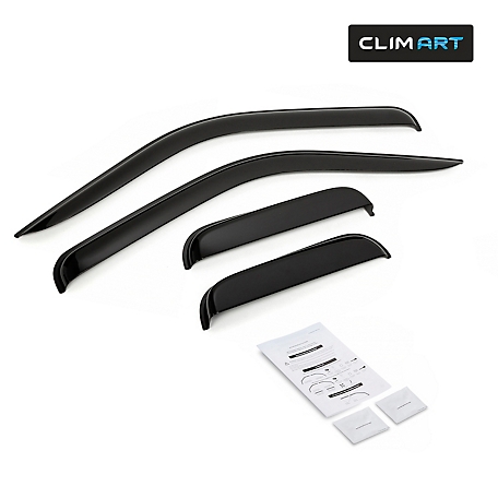 CLIM ART Tape-On Window Deflectors Extra Durable for Ford F250 1999-2016 SuperCab