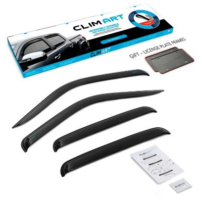 CLIM ART Tape-On Window Deflectors Extra Durable for Ford F250 1999-2016 SuperCrew