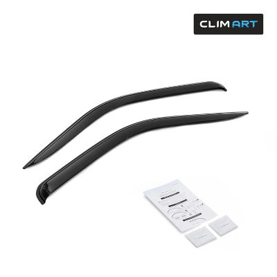 CLIM ART Tape-On Window Deflectors Extra Durable for Ford F250 1999-2016 Regular Cab