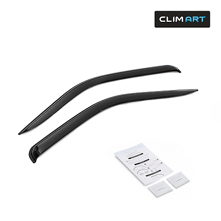 CLIM ART Tape-On Window Deflectors Extra Durable for Ford F250 1999-2016 Regular Cab