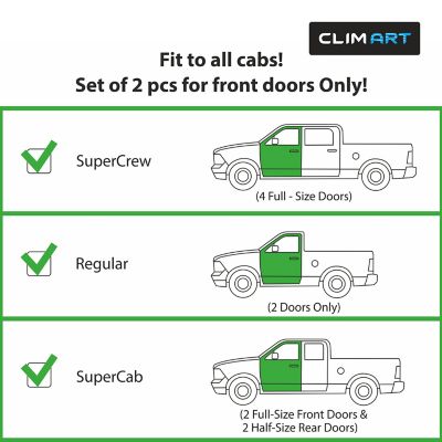 Image showing  Tape-On Window Deflectors Extra Durable for Ford F250 1999-2016 Regular Cab