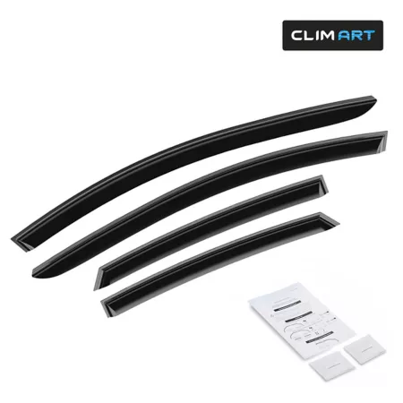 CLIM ART Extra Durable Adhesive Window Deflectors for Ford Focus 12-18 Window Deflectors