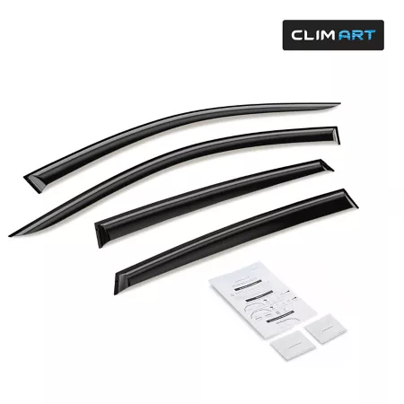 CLIM ART Extra Durable Adhesive Window Deflectors for Honda CR-V 07-11 Window Deflectors