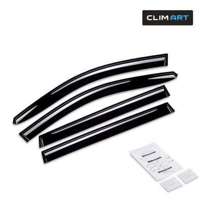 CLIM ART Tape-On Window Deflectors Extra Durable for Jeep Cherokee 14-23