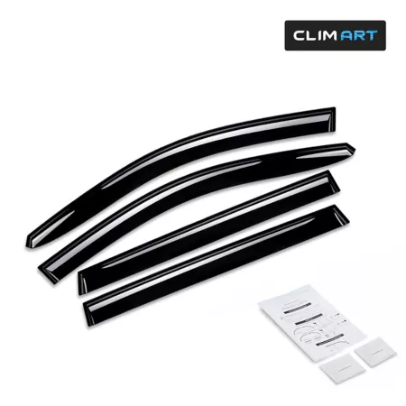 CLIM ART Extra Durable Taped Window Deflectors for 14-23 Jeep Cherokee Window Deflectors