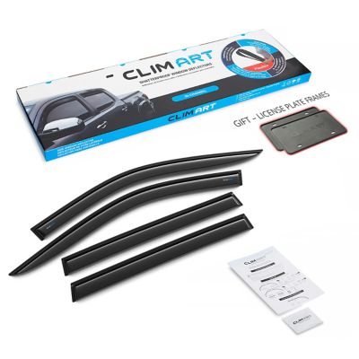 CLIM ART Tape-On Window Deflectors Extra Durable for Jeep Compass 17-23