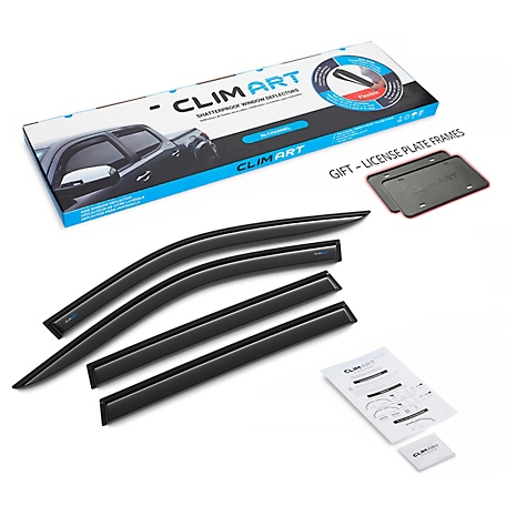 CLIM ART Tape-On Window Deflectors Extra Durable for Jeep Compass 17-23