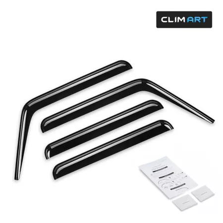 CLIM ART Extra Durable Taped Window Deflectors for 07-18 Jeep Wrangler JK Window Deflectors