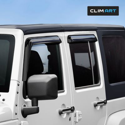 Image showing  Tape-On Window Deflectors Extra Durable for Jeep Wrangler JK 07-18