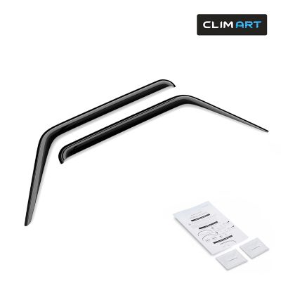 CLIM ART Tape-On Window Deflectors Extra Durable for Jeep Wrangler JK 07-18 (2 doors)