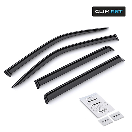 CLIM ART Tape-On Window Deflectors Extra Durable for Nissan Frontier 05-21 Crew Cab