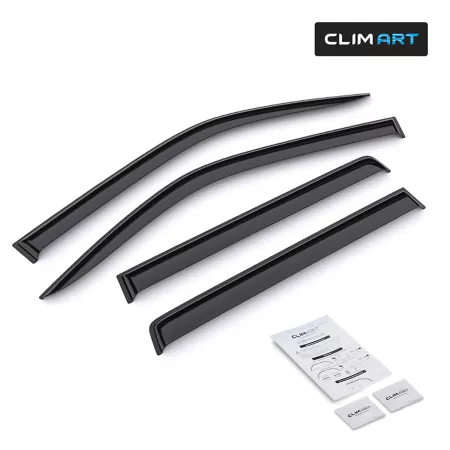 CLIM ART Extra Durable Taped Window Deflectors for Nissan Frontier 05-21 Crew Cab Window Deflectors