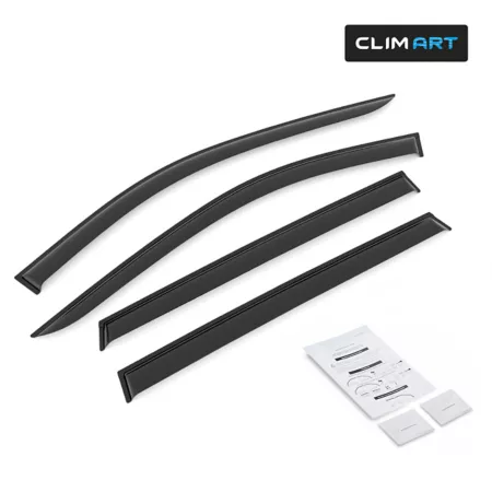 CLIM ART Extra Durable Adhesive Window Deflectors for Nissan Rogue 14-20 Window Deflectors