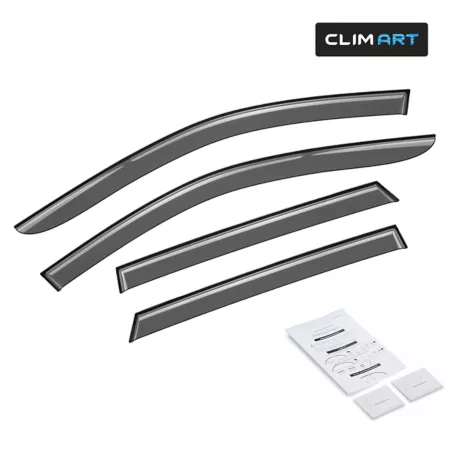 CLIM ART Extra Durable Adhesive Window Deflectors for Subaru Outback 15-19 Window Deflectors