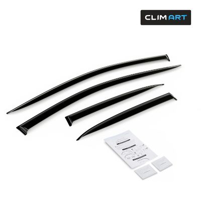 CLIM ART Tape-On Window Deflectors Extra Durable for Toyota Corolla 20-23 Hatchback